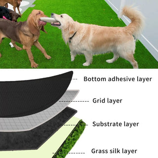 3ft x 32ft Premium Artificial Turf Mat with Drainage Holes. Thick Fake Grass with Rubber Backing, Ideal for Indoor/Outdoor Pet Areas, Garden, Lawn, Patio & Balcony Decor(Grass height 0.6 inches/1.5cm) Dweva