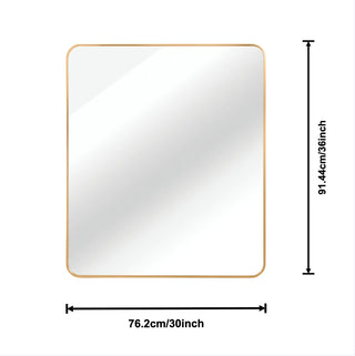 Gold 30 "x36" Rectangular Bathroom Wall Mirror Dweva