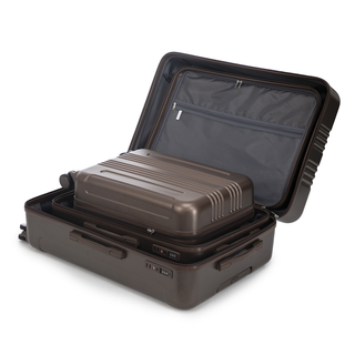 20"/24"/28" 3 pcs/set in ABS Spinner Wheel Luggage, Carry on Suitcase, Matching Color, TSA Combination Lock (Brown) Dweva