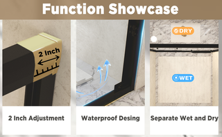 44-48" W × 72" H Tempered Glass with Explosion Proof Film, Aluminum Frame Double Sliding Shower Door, "1/4 (6 mm), Stainless Steel handle, Matte Black Dweva