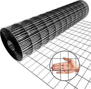 36inch x 50ft Black Vinyl Coated Hardware Cloth 2" X 3" 16Ga Welded Wire Mesh fence, PVC Coated Welded Chicken Wire Fencing, Metal Garden Plant Fencing, for Chicken Coop and Home Improvement Dweva