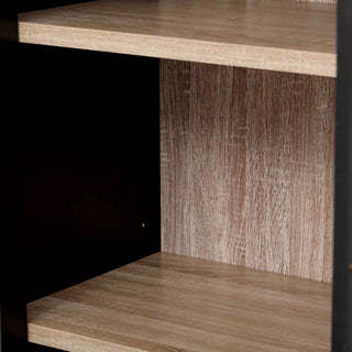 K&K 71" Tall Arched Kitchen Pantry Cabinet with 2 Large Drawers, Modern Farmhouse Kitchen Storage Cabinets with Adjustable Shelves, Glass Door, Wood Versatile Cupboard for Kitchens, Dining Room, Black Dweva