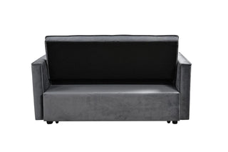 Modern Velvet Loveseat Futon Sofa Couch Pullout Bed, Small Love Seat Lounge Sofa w/Reclining Backrest, Toss Pillows, Pockets, Furniture for Living Room,3 in 1 Convertible Sleeper Sofa Bed Dweva