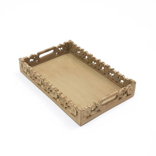 Rossmary Handmade Mango Wood Décor & Serving Tray in Brown color Dweva