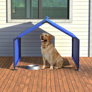 Dog Shade Shelter Outdoor Tent for Small Medium Dogs, Waterproof Sun Protection Pet House for Dogs, Small Animals and Livestock, Blue Dweva