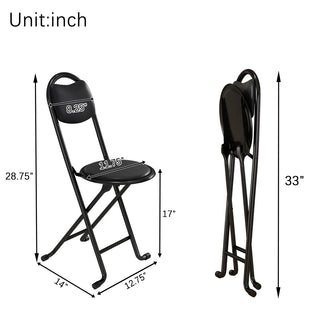 2pcs Folding Stool with Back, Cushioned Padded Folding Stool, Portable Folding Chairs for Outdoor Indoor Kitchen Shop Cafe(Expect Arrival Date 2025/6/30) Dweva