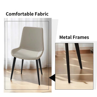 Dining Chairs 4PCS, Modern Kitchen & Dining Room Chairs, Upholstered Faux Leather Cushion Seat and Sturdy Metal Legs Dweva