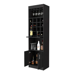Myers Bar Cabinet, Two Shelves, Double Door Cabinet, Six Built-in Wine Rack Dweva