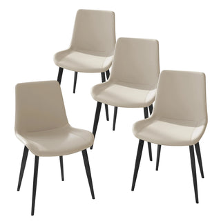 Dining Chairs 4PCS, Modern Kitchen & Dining Room Chairs, Upholstered Faux Leather Cushion Seat and Sturdy Metal Legs Dweva