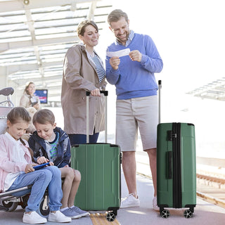 Hardshell Luggage, Lightweight Durable ABS Suitcases with Double Wheels, Expandable 28-inch Checked Luggage 28" (Green) Dweva