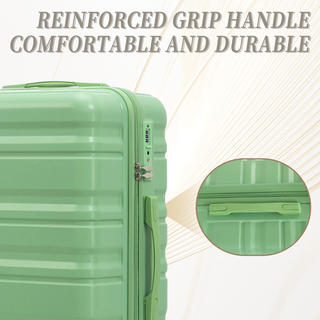HIFINE TOURIST 20"/24"/28" 3 pcs/set in ABS Spinner Wheel Luggage, Carry on Suitcase, Matching Color, TSA Combination Lock (Green) Dweva
