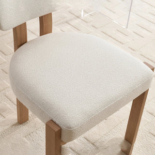 Wooden Dining Chairs Set of 2, Modern Fabric Upholstered Dining Room Chair Kitchen Chairs, Farmhouse Dinner Chair for Kitchen Dining Room Dweva