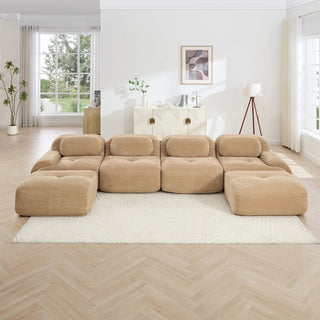 Cove Corduroy Modular Cloud Sectional Sofa Dweva