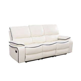 Off-White Bonded Leather Sofa Living Room Sofa