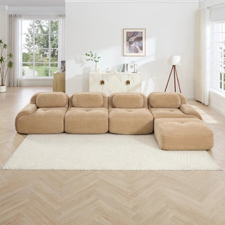 Cove Corduroy Modular Cloud Sectional Sofa Dweva