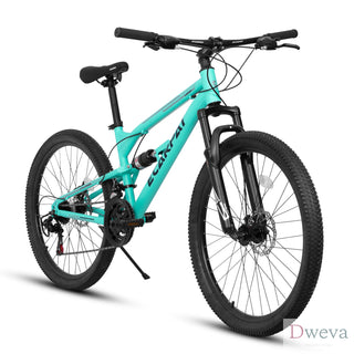 A26207 26 Inch Steel Frame Shock Fork Plus Shock Absorber 21-speed Unisex Mountain Bike Dweva