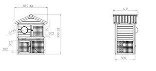 Rabbit Hutch Outdoor, Bunny Cage with Waterproof Roof, Removable Pull Out Tray, 2-tier Wooden Rabbit House for Small Animals, Rabbit Enclosure Suits for Guinea Pigs, Hamster,.Viewing Window Design Dweva
