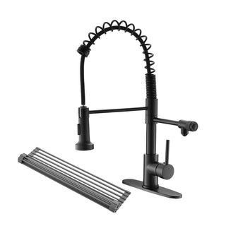 Purifier Kitchen Faucet Drinking Water Faucet With Roll Up Dish Drying Rack, Pull Down Water Filter Kitchen Sink Faucets (Matte Black) Dweva