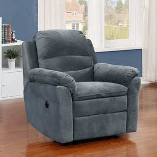 Felix Collection Contemporary Style Fabric Upholstered Living Room Electric Recliner Power Chair, Dark Grey Dweva