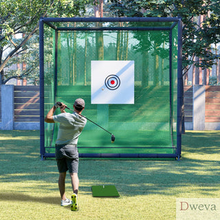 Golf Practice Net Cage,10 x 10 x 10FT Metal Frame Hitting Net Kit for Backyard,Golf Batting Cage Netting Golf Training Simulators for Home Dweva