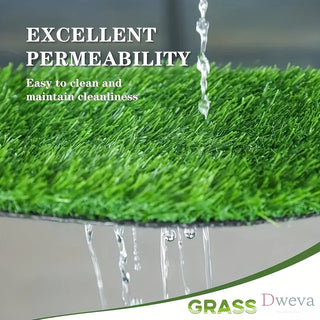 3ft x 16ft Premium Artificial Turf Mat with Drainage Holes. Thick Fake Grass with Rubber Backing, Ideal for Indoor/Outdoor Pet Areas, Garden, Lawn, Patio & Balcony Decor(Grass height 0.6 inches/1.5cm) Dweva