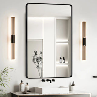 24x30 Inch Black Aluminium Frame Bathroom Mirror Dweva