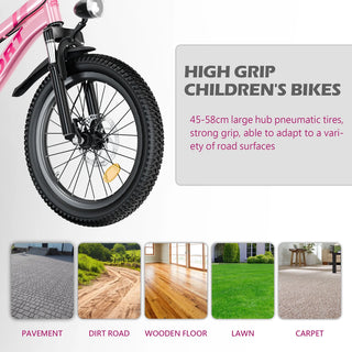 FKZNPJ 24 Inch Kids Mountain Bike for Boys & Girls Ages 7-12 – 7-Speed Gears, Dual Disc Brakes, Shock Absorber Front Fork, LED Light – Silver & Pink Dweva