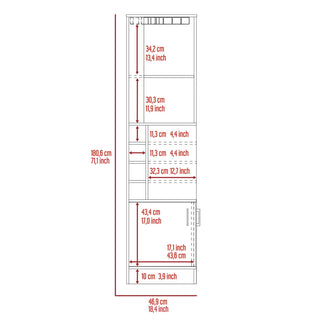 Seattle Bar Cabinet, Eight Bottle Cubbies, Two Large Open Shelves Dweva