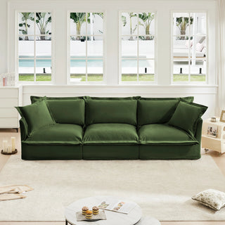 Slipcovered Fluffy Sofa - 3 Seat Dweva
