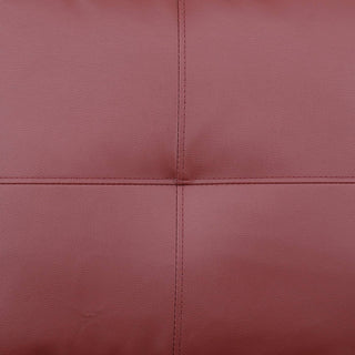 Red Faux Leather Storage Ottoman