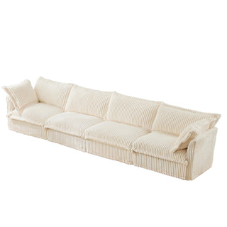 Slipcovered Fluffy Sofa - 4 Seat Dweva