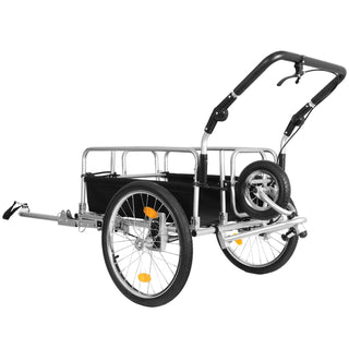 3-in-1 Heavy-Duty Bike Cargo Trailer – E-Bike Compatible Steel Frame, 110lb Capacity, Convertible Stroller & Pull Cart w/Suspension, 20" Wheels & Accessories Dweva