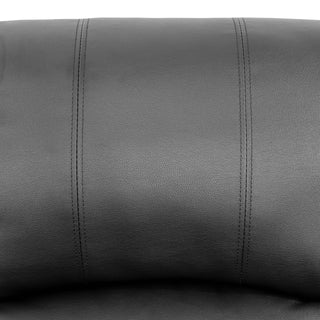 Black Semi PU And PVC Loveseat Living Room Sofa