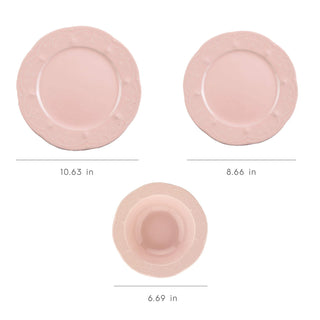 Fulya 12 Pieces Dinnerware Set Light Pink Dweva