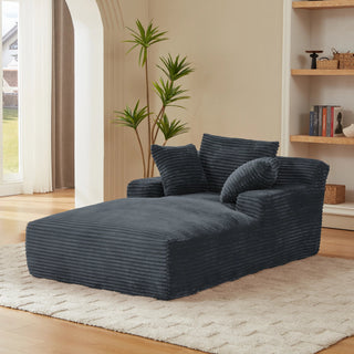 Oversized Chaise Lounge Chair Indoor, Corduroy Upholstered Modern Sofa Couch,No Assembly Required,Comfy Sleeper Sofa for Living Room,Office Dweva