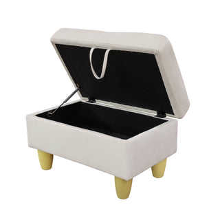 28.5" White Flannel Living Room Sofa Set Ottoman