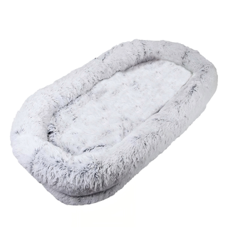 Human Dog Bed, Washable Faux Fur Dog Bed for People Doze Off, Napping Orthopedic Dog Bed,71''x45''x14'' Size Fits You and Pets (Grey) Dweva