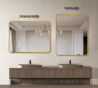 Gold 30 "x36" Rectangular Bathroom Wall Mirror Dweva