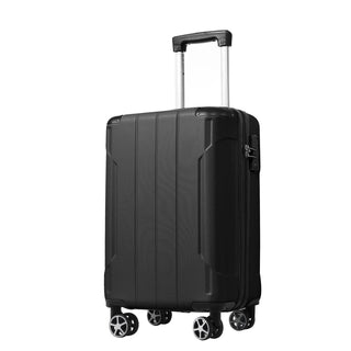 Luggage Sets 3 Piece, Expandable Hard shell ABS Suitcases with Double Spinner, Travel luggage Set with TSA Lock (20/24/28inch, Black) Dweva