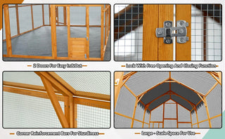 Outdoor Chicken Coop Enclosures 110" Large Kitten Playpen,Upgrade Waterproof Cover Dweva