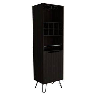 Sheffield H Bar Cabinet, Eight Bottle Cubbies, Two Glass Shelves Dweva