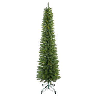 7FT Green Pencil Christmas Tree – Slim PVC Tree with 469 Tips, Space-Saving Design, Stable Metal Stand, Perfect for Small Spaces & Corners Dweva