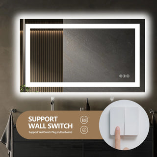 72x36 Inch Frameless LED Bathroom Mirror,Smart Mirror Dweva