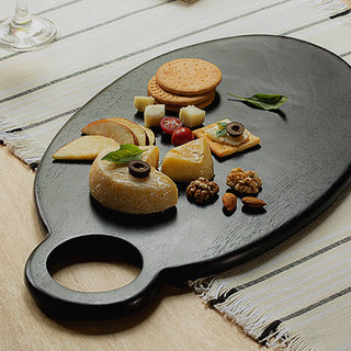 Latitude Run® Oval Mango Wood Cheese Board | Elegant & Durable Serving Platter-18X9" Dweva
