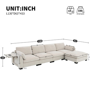 130" Modular Sectional Sofa Dweva