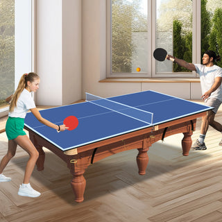 7*4ft Blue Mid-Size Ping Pong Conversion Top Foldable & Portable Table Tennis Table Top for Indoor Games Dweva