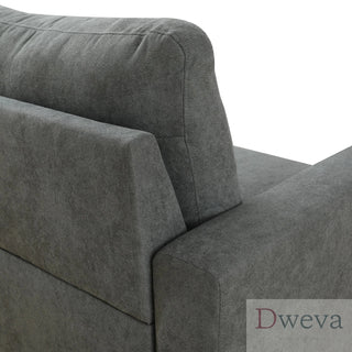 Fluffy 2-Piece Flannel Storage Sleeper Sectional Sofa Dweva