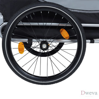 Large Folding Bike Trailer for Dogs – 66LB Capacity All-Terrain Pet Carrier, Durable Steel Frame for Cycling, Jogging, Camping & Outdoor Adventures, Black- Gray Dweva