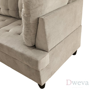 Vetra 3-Piece Pineapple Fabric Sectional Sofa Set Dweva