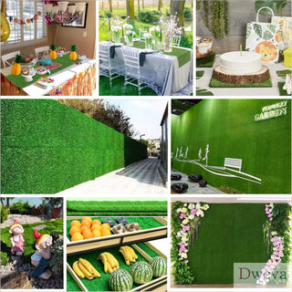 5ft x 10ft Premium Artificial Turf Mat with Drainage Holes. Thick Fake Grass with Rubber Backing, Ideal for Indoor/Outdoor Pet Areas, Garden, Lawn, Patio & Balcony Decor(Grass height 0.6 inches/1.5cm) Dweva